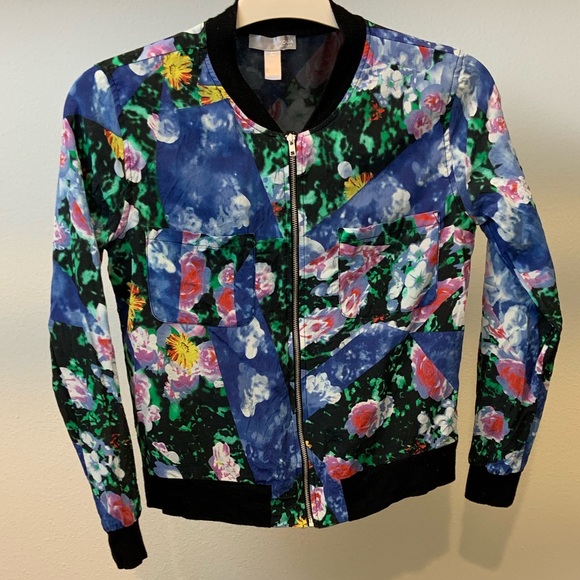 Floral Silk bomber Jacket - Picture 5 of 5